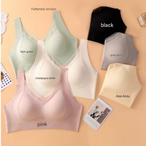 Spring new latex fixed cup four-row three-button seamless bra
